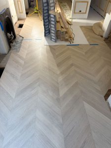 Internal home renovation with parquet flooring
